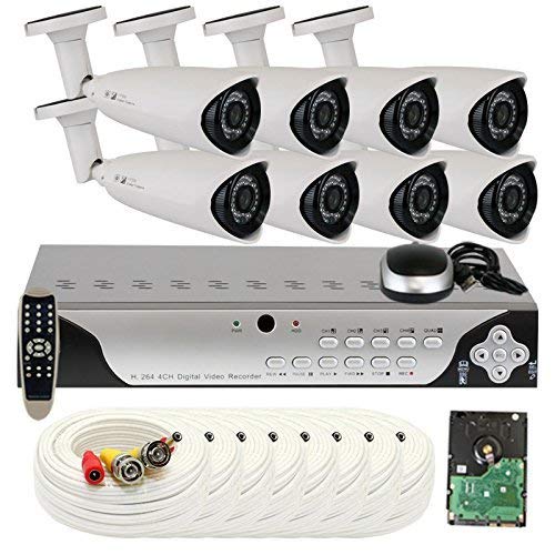 GW Security 8 Channel 960H & D1 HDMI DVR Surveillance Security Camera System with 8 High-Resolution Cameras and Pre-Installed 1TB Hard Drive