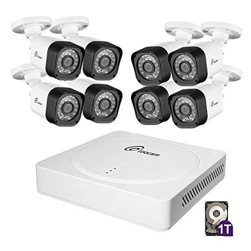 Loocam 1080P Surveillance Security Camera System,8X 1080P Outdoor Weatherproof CCTV Camera,8ch DVR 1TB HDD,100ft Night Vision, Motion Alert, Intuitive Android & iOS Smartphone & PC Easy Remote Access