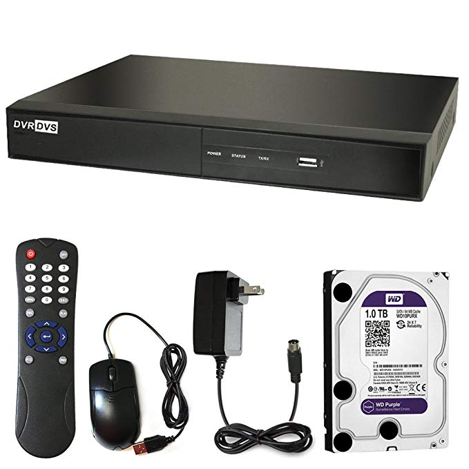 Gawker 8 channel DVR with 1Tb WD Purple Hard Drive Kit. 1080 P HD-TVI, 4K AHD, CVI, IP Network HDMI, VGA, CVBS Output, Motion Detection & Email Alerts Home Video Surveillance System Recorder