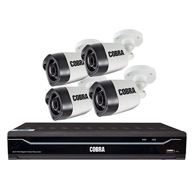 Cobra 8 Channel Surveillance DVR with 4 HD Cameras and Mobile