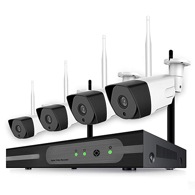 CAMVIEW Wireless Security Camera System 4pcs 1080P(2.0MP) WiFi CCTV IP Camera + 4CH HDMI NVR Home Video Surveillance System, Night Vision, Motion Detection, NO HDD Preinstalled