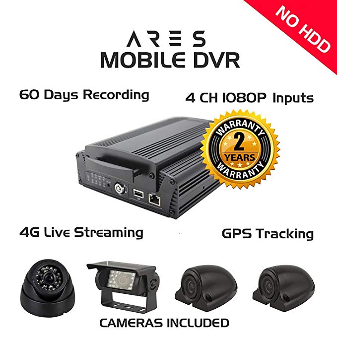 ARES 4CH 1080P Mobile DVR (+ GPS, 4G, WiFi, No HDD)