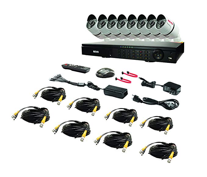 REVO America RT161B8G-2T T-HD 16-Channel 2TB DVR Surveillance System with 8 T-HD 1080p Bullet Cameras (White)