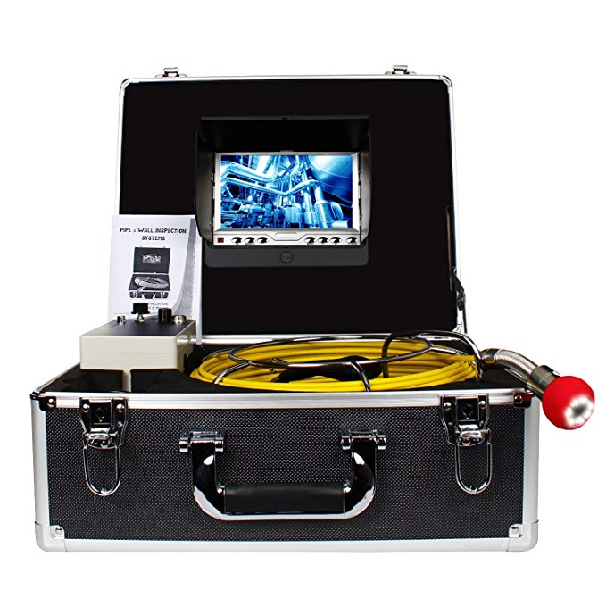 Pipe Pipeline Inspection Camera, Drain sewer Industrial Endoscope HBUDS PIC20 Waterproof IP68 Snake Video System with 7 Inch LCD Monitor 1000TVL Sony CCD Camera with 20M Cable