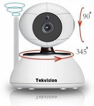 Tekvision Plug & Play Easy Set Up Megapixel 720p HD Wireless Pan/Tilt 2-Way Audio IP Camera Day Night Vision