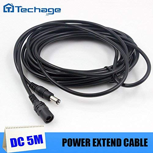 Techage 4PCS 5M DC Power Extension Cable 2.15.5mm Jack For CCTV System Camera Adapter