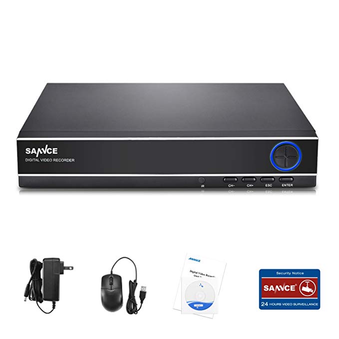 SANNCE 8Channel 1080n DVR Security System with Motion Detect and Email Alert Function, NO HDD Included