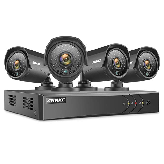 ANNKE New 8CH 1.3Megapixels Surveillance DVR System and (4) 960P(1280x960p) CCTV Metal Cameras with 100ft Night Vision, 5-in-1 1080N DVR Recorder with P2P Technology, Motion Detection, NO HDD