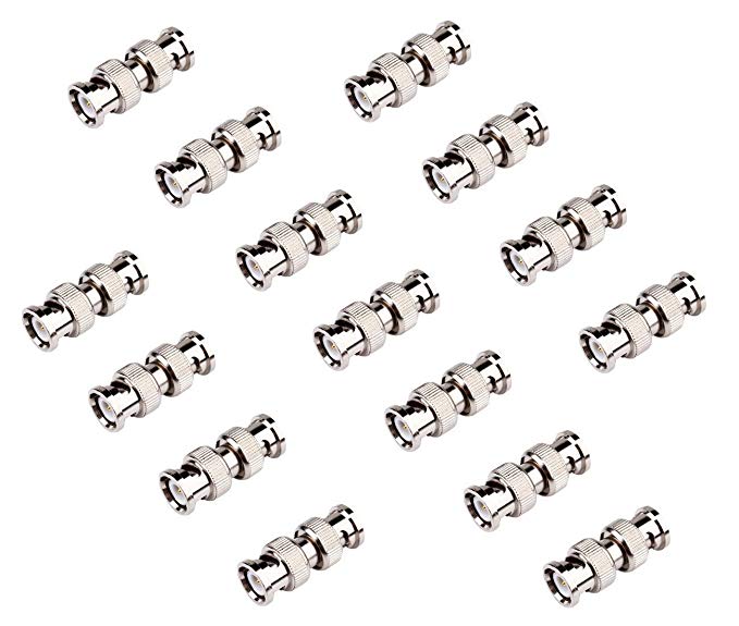 BeElion 15-Pack BNC Male to Male Coaxial Coupler Straight Adaptor Connector M/M