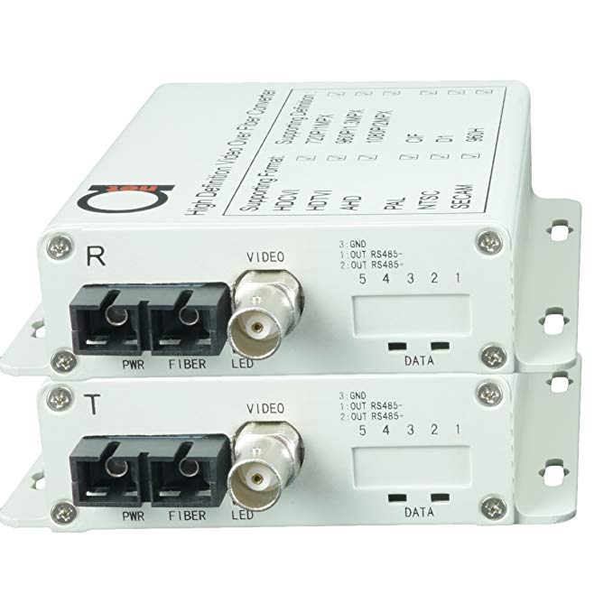 Fiber Converter - Extender Set for HD 1080p (AHD/TVI/CVI/CVBS/960H - 4-in-1) Video CCTV Over Fiber - Universal Single & MultiMode - 1 km MM (0.62 mi) 20 km SM (11.42 mi) Transmitter & Receiver