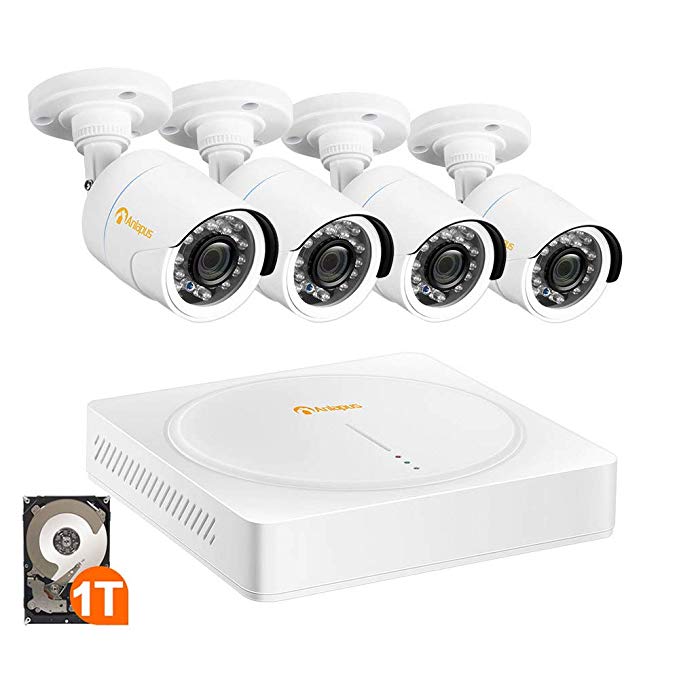 Anlapus Home Security System 8 Channel 1080P Video Surveillance DVR with 1TB HDD and (4) 2.0MP 1920TVL Outdoor IP66 Weatherproof CCTV Cameras, Smart Playback, with Motion Detection and Night Vision