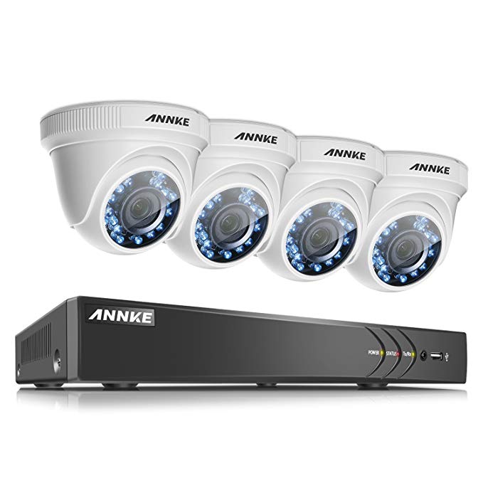 ANNKE 1080P Home Surveillance Camera System Including 4 Channel 3MP (1920x1536p) DVR within NO Hard Drive and 4x1080P (2.0MP) Outdoor Security Cameras