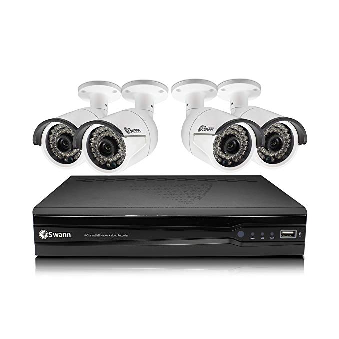 Swann SWNVK-874004-US 8CHANNEL 4MP NVR W/2TB HDD Expandable Surveillance System, Black